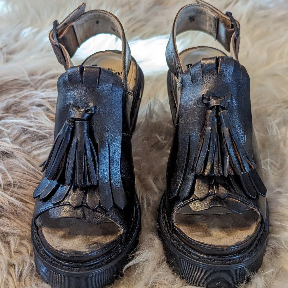 Dr. Martens | Seraphina Slingback Kiltie Sandal in Dark Brown